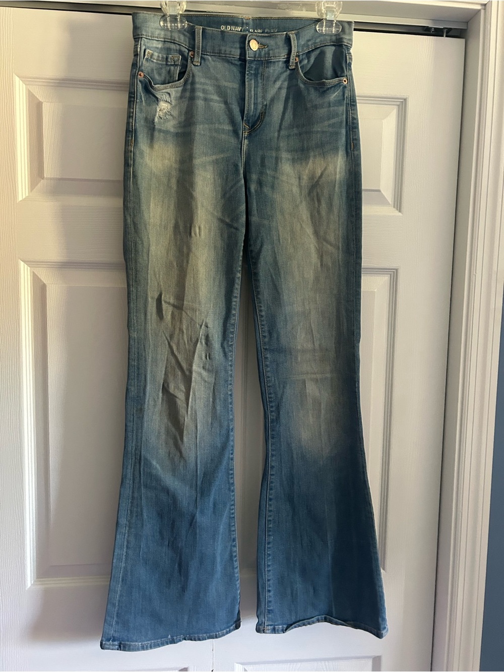 Old Navy Women's Blue Washed Flare Jeans